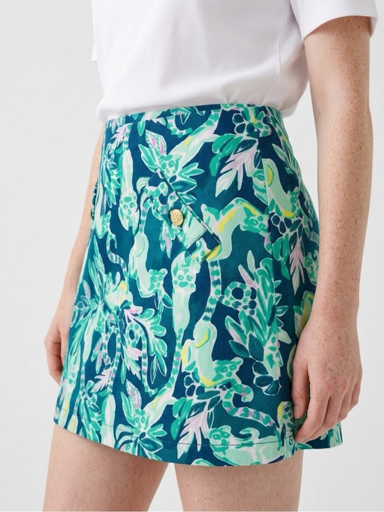 Lilly Pulitzer Pants - 🍃Lilly Pulitzer Madison Skort In The Details Lemur Print Teal/Green Size Large